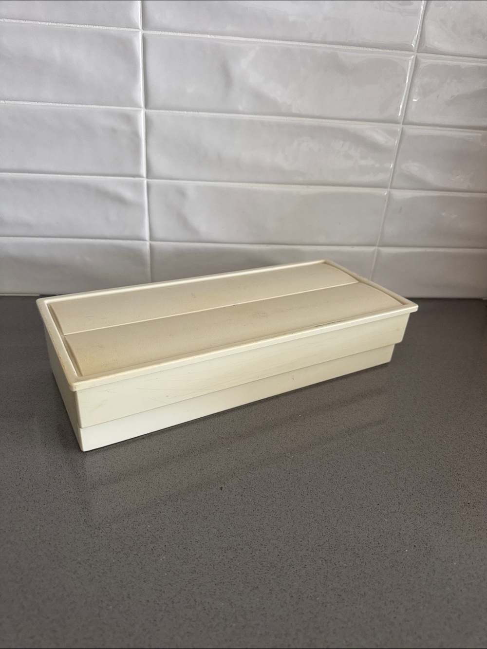 Tupperware Cream Foil or Plastic Wrap Storage
